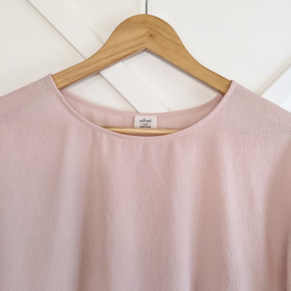 Aritzia Wilfred Macee Peplum Blouse Top Pink  XXS - Picture 4 of 7